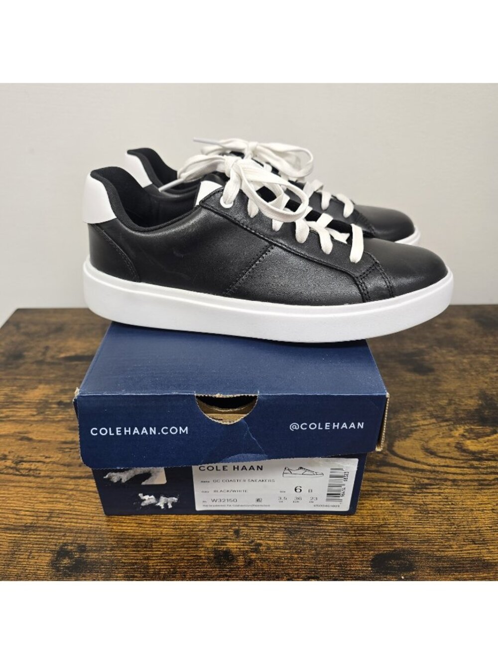 NEW Cole Haan Womens GC Coaster Sneakers Grand Crosscourt Black 6 B